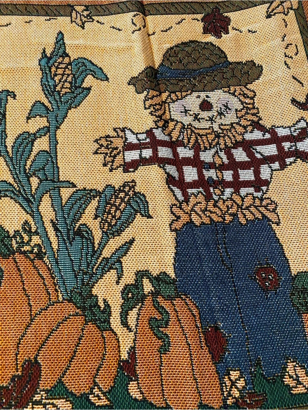 Vintage 1990s American Weavers Tapestry Throw Blanket 4 Seasons Country Decor